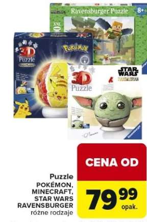 Puzzle Pokemon, Minecraft, Star Wars różne rodzaje