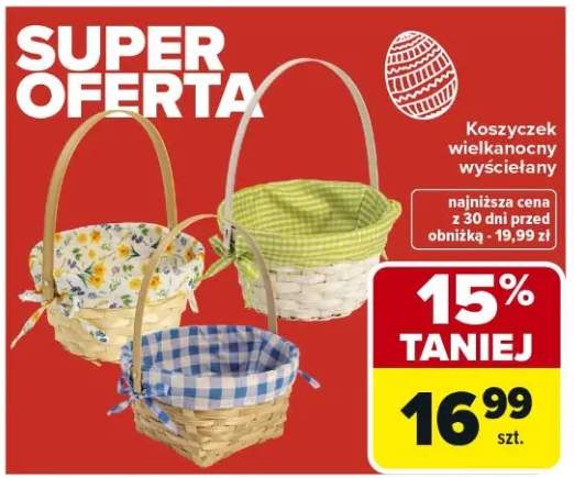 Koszyczek wielkanocny wyścielany