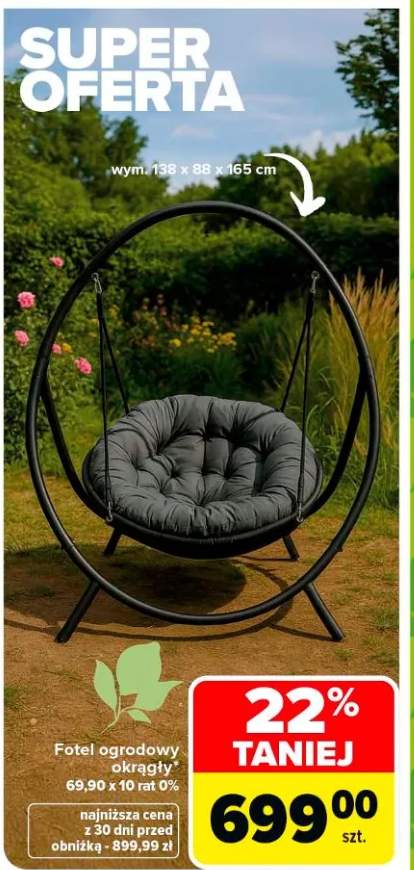 Fotel ogrodowy okrągły