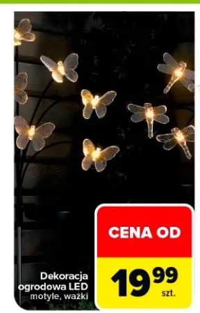 Dekoracja ogrodowa LED motyle, ważki