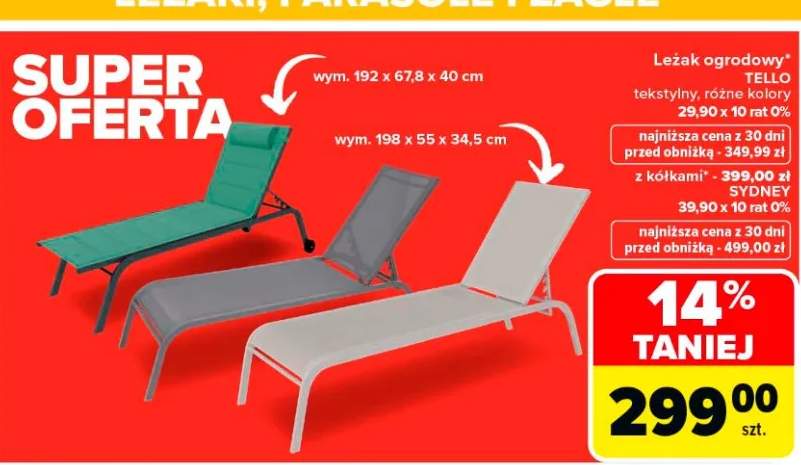Leżak ogrodowy Tello