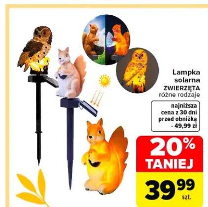 Lampa solarna zwierzęta różne rodzaje