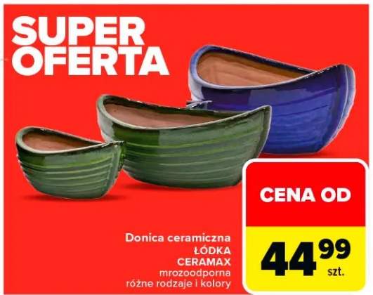 Donica ceramiczna łódka różne rozmiary i kolory