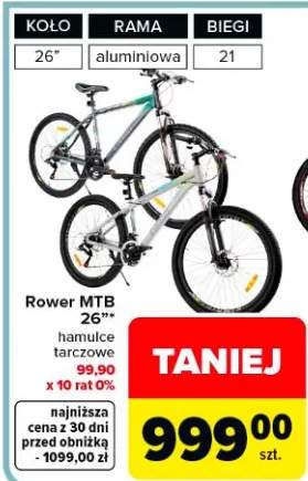 Rower MTB 26" hamulce tarczowe