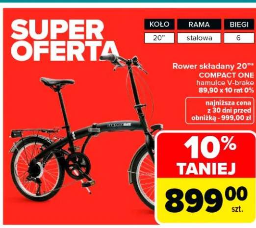 Rower składany 20" Compact One hamulce V-brake 89,90 x 10 rat 0%
