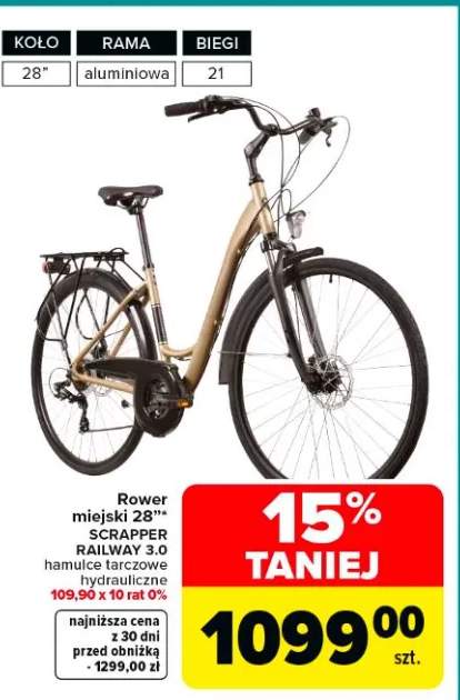 Rower miejski 28" Scrapper Railway 3.0 hamulce tarczowe hydrauliczne