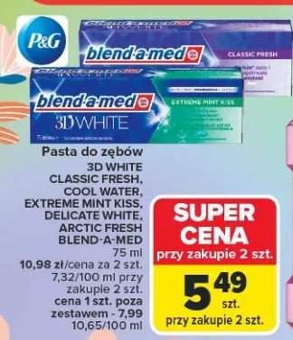 Pasta do zębów 3D White Classic Fresh, Cool Water, Extreme Mint Kiss, Delicate White, Arctic Fresh, Blend-A-Med