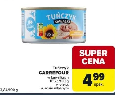 Tuńczyk w kawałkach 185 g/130 g w oleju, w sosie własnym