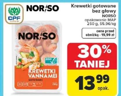 Krewetki gotowane bez głowy