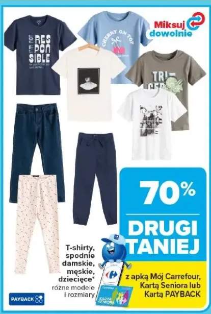 T-shirty, spodnie damskie, męskie, dziecięce różne modele i rozmiary