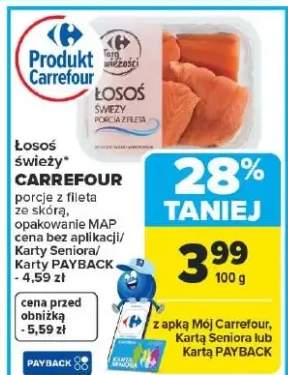 Łosoś świeży porcje z fileta ze skórą