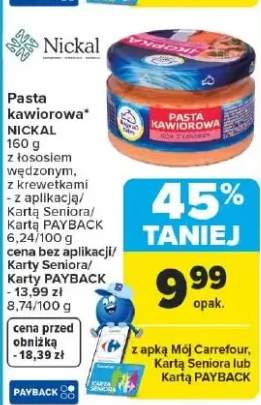 Pasta kawiorowa z łososiem wędzonym, z krewetkami