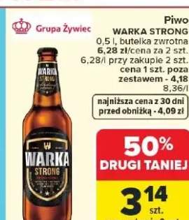 Piwo Warka Strong butelka