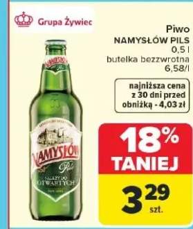 Piwo Namysłów Pils butelka bezwzrotna
