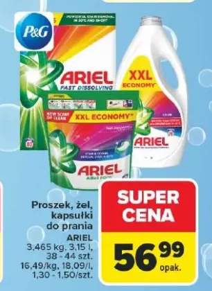 Proszek, żel, kapsułki do prania Ariel