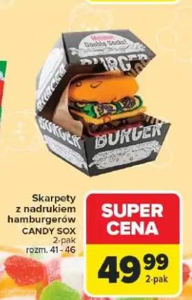 Skarpety z nadrukiem hamburgerów Candy Sox