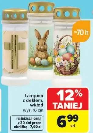 Lampion z deklem, wkład