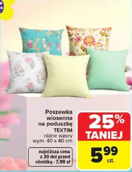 Poszewka wiosenna na poduszkę textim