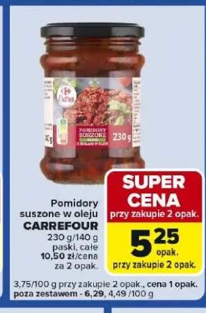 Pomidory suszone w oleju paski, całe