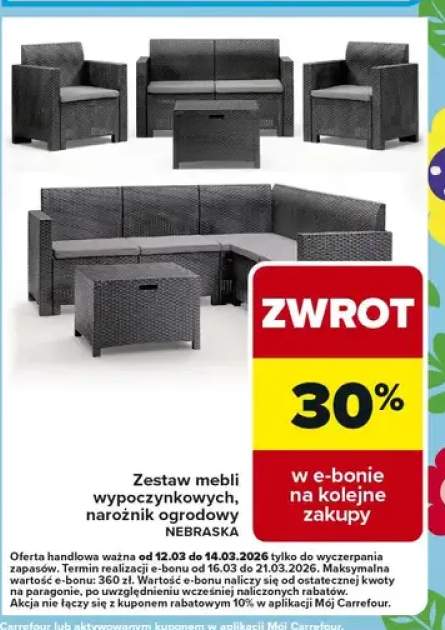 Zestaw mebli wypoczynkowych, naroźnik ogrodowy