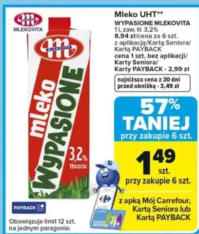 Mleko UHT wypasione Mlekovita