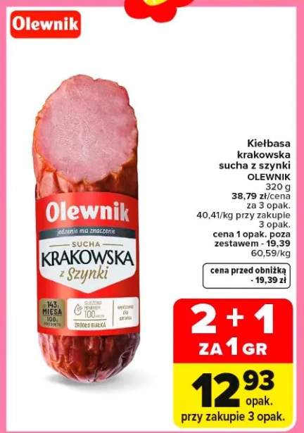 Kiełbasa krakowska sucha z szynki