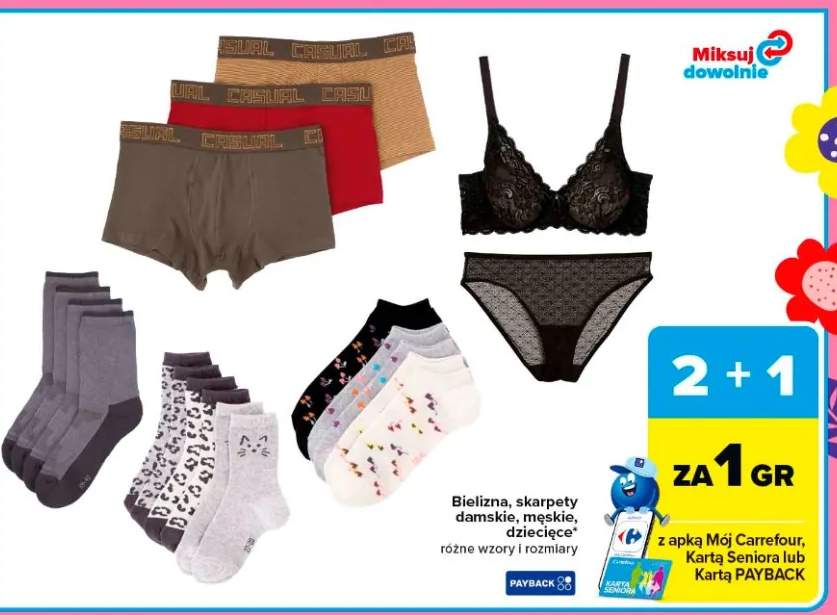 Bielizna, skarpety damskie, męskie, dziecięce różne wzory i rozmiary