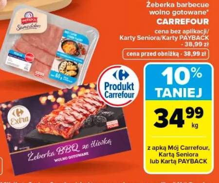 Żeberka barbecue wolno gotowane