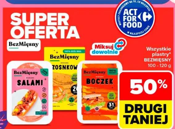 Wszystkie plastry bezmięsny salami, żośnków, boczek