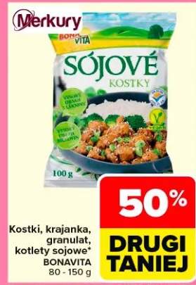 Kostki, krajanika, granulat, kotlety sojowe