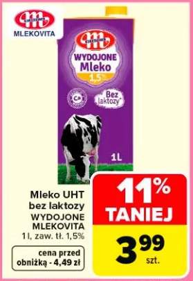 Mleko UHT bez laktozy Wydojone