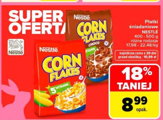 Płatki śniadaniowe różne rodzaje