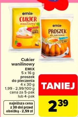 Cukier waniliowy, proszek do pieczenia różne rodzaje