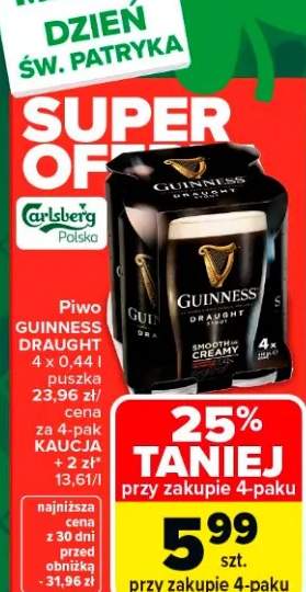 Piwo Draught puszka 4-pak