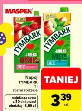 Napój jabłko wiśnia bez dodatku cukrów