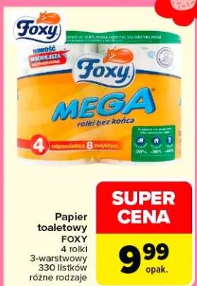 Papier toaletowy Mega 3-warstwowy 330 listków różne rodzaje