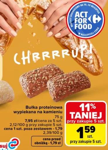 Bułka proteinowa wypiekana na kamieniu