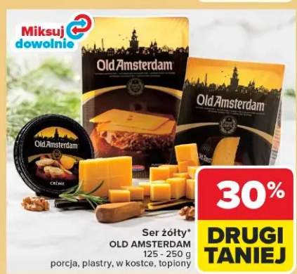 Ser żółty porcja, plastry, w kostce, topiony