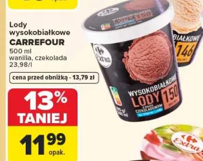 Lody wysokobiałkowe wanilia, czekolada