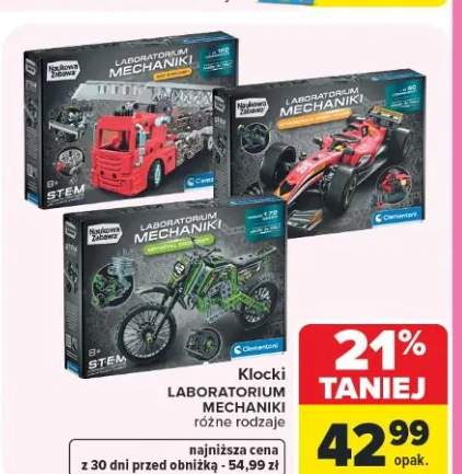 Klocki LABORATORIUM MECHANIKI różne rodzaje