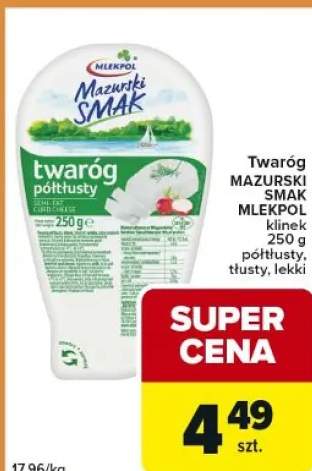 Twaróg półtłusty, półtłusty tłusty, lekki