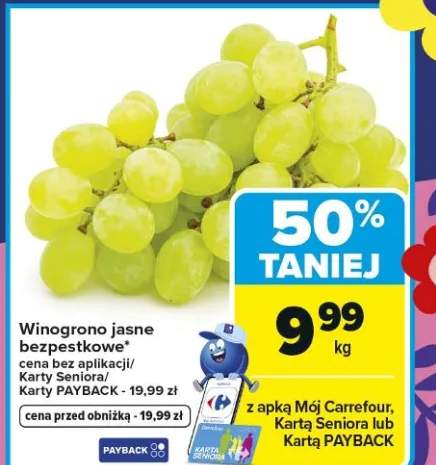 Winogrono jasne bezpestkowe