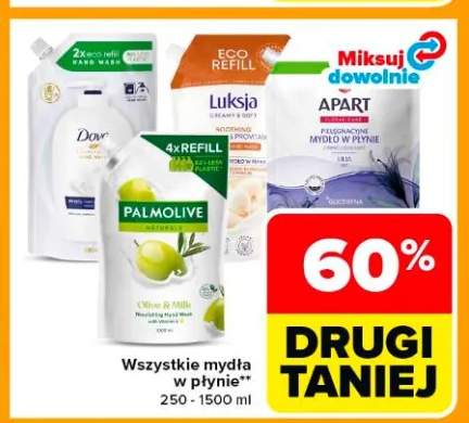 Mydła w płynie drugie 60% taniej