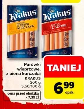 Parówki wieprzowe z piersi kurczaka