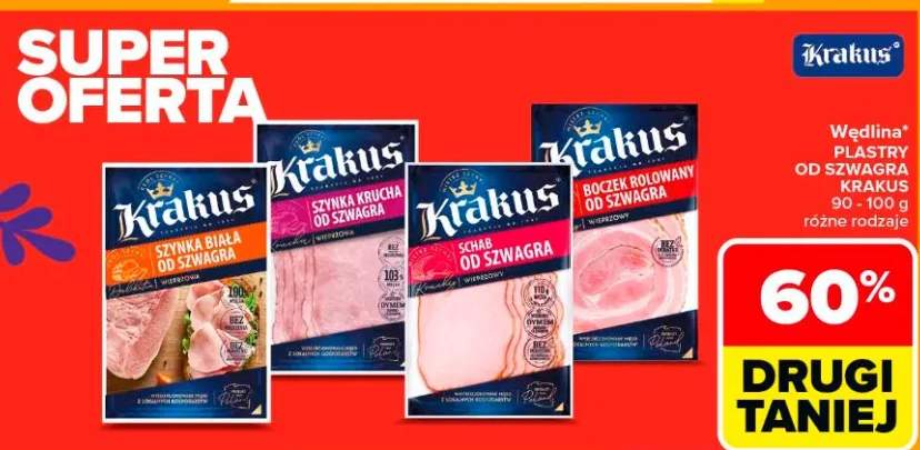 Wędlina plastry od Szwagra szynka biała od Szwagra