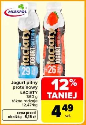 Jogurt pitny proteinowy Łaciaty różne rodzaje