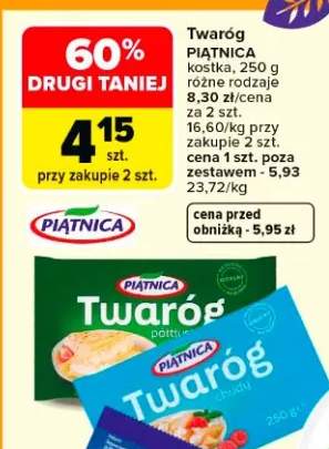 Twaróg kostka różne rodzaje