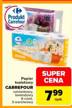 Papier toaletowy rumiankowy, lawendowy 8 rolek, 3-warstwowy