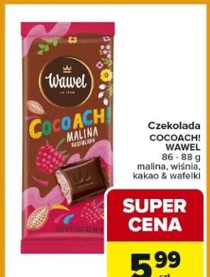 Czekolada malina, wiśnia, kakao & wafelki