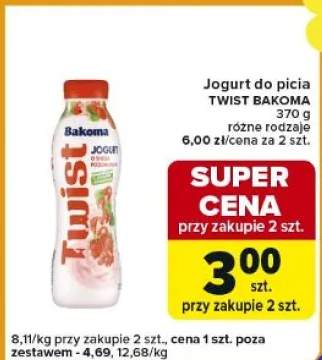 Jogurt do picia twist bakoma